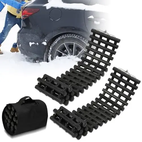 Jopassy Anfahrhilfe, 2 Stück Traktionsplatten für Sand & Schnee, mit Aufbewahrungstasche, 80x21cm für PKW & LKW