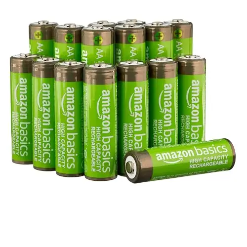 Amazon Basics AA Akkus, wiederaufladbar, 2400 mAh, 16 Stück