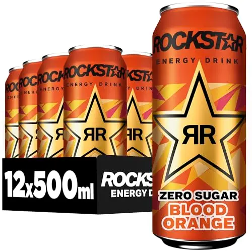 Rockstar Energy Drink Blood Orange - Zuckerfrei - 12 Dosen à 500ml
