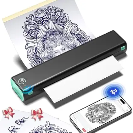 Phomemo M08F Tattoo Drucker - Professioneller Thermodrucker für Tattoo-Transfers, kompatibel mit Smartphone und PC