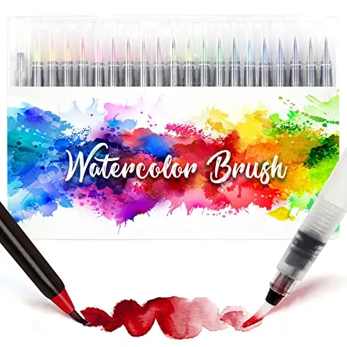 Amteker 24+2 Aquarellstifte mit flexiblen Nylonspitzen