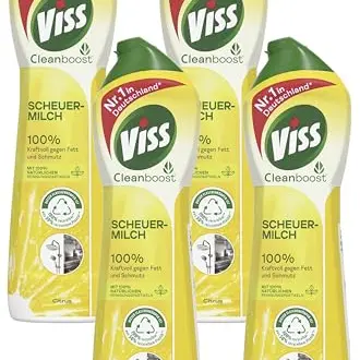 Viss Scheuermilch Citrus 500 ml – Effektives Reinigungsmittel gegen Fett und Schmutz (4er Pack)