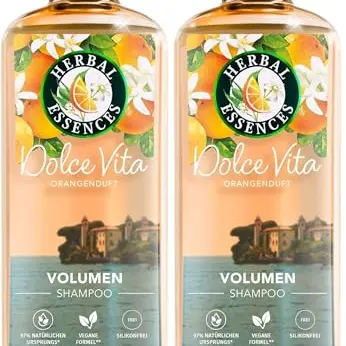 Herbal Essences Volumen Shampoo mit Orangenduft, 350ml – für mehr Fülle von Wurzel bis Spitze, vegan, ohne Silikone