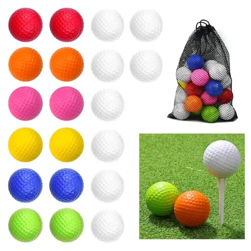 WEFHEF 20 bunte Golfbälle aus Kautschuk für Indoor und Outdoor Minigolf