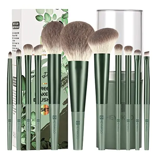 HEYMKGO 11-teiliges Make-up Pinselset mit Aufbewahrung - Professionelle Schminkpinsel für Gesicht und Augen