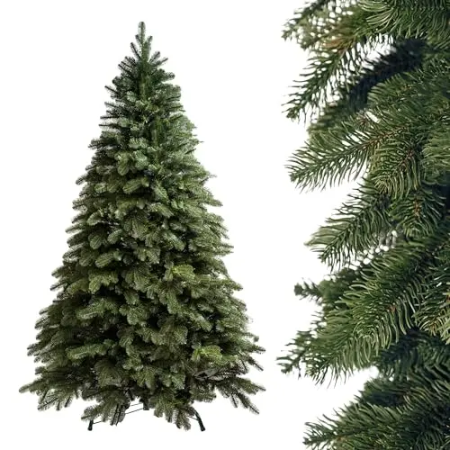 SMEREKA® Künstlicher Weihnachtsbaum 150 cm - Dichte Nordmanntanne mit Metallständer - Christmas Tree