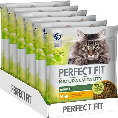 PERFECT FIT Katzenfutter Adult - Huhn und Truthahn, 6 x 650g