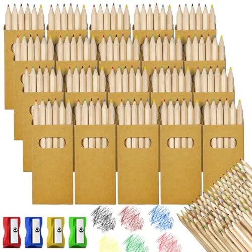 Celepoir 20 Pack Buntstifte Set mit 120 Stiften und 4 Anspitzern – Perfekt für Geschenke und Partys