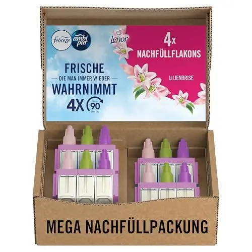 Febreze 3Volution Duftstecker mit 4 Nachfüllflakons Lilienbrise und wechselnden Düften