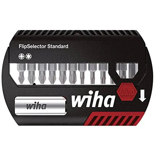Wiha FlipSelector Bit Set 13-tlg. 25 mm Pozidriv & TORX®, kompakt für schnellen Bitwechsel