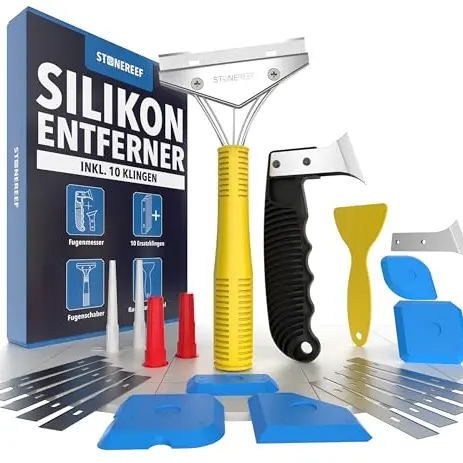 STONE REEF Silikonentferner Set – Fugenmesser, Fugenhai und Fugenkratzer