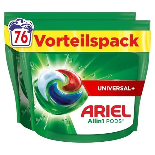 Ariel Pods All-in-1 Waschmittel, 76 Waschladungen, kraftvolle Fleckentfernung