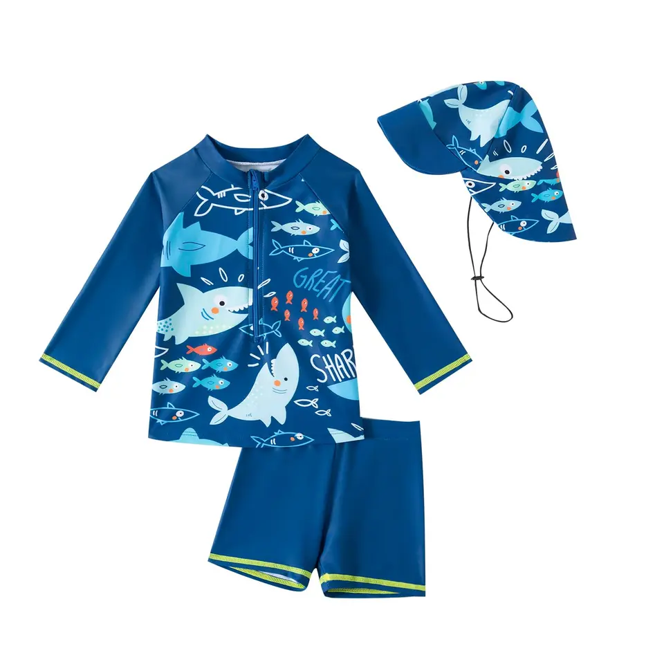 YAGATA Kinder Badeanzug Jungen UV-Schutz Dinosaurier Badeshorts 3-4 Jahre