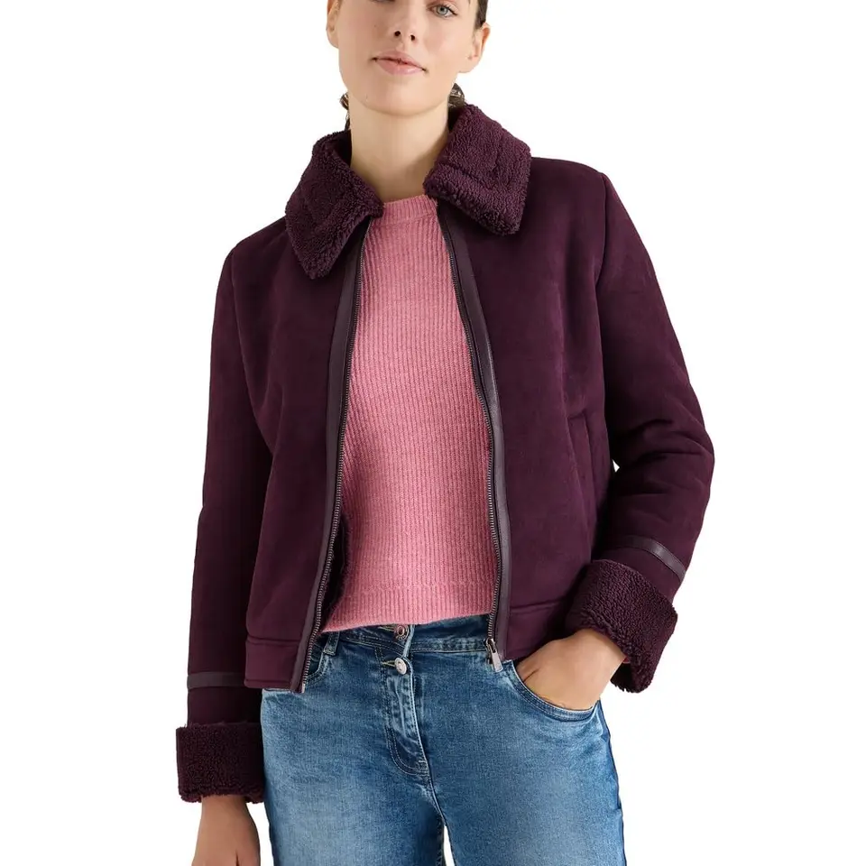 Cecil Veloursjacke eggplant red XXL