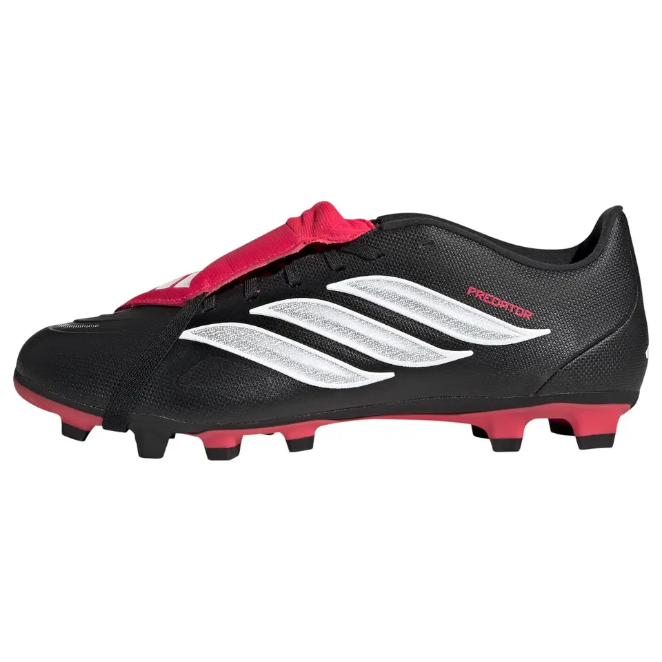 adidas Predator Club Footballschoenen, Unisex, core zwart/zwart/wit/rood, maat 43 1/3 EU