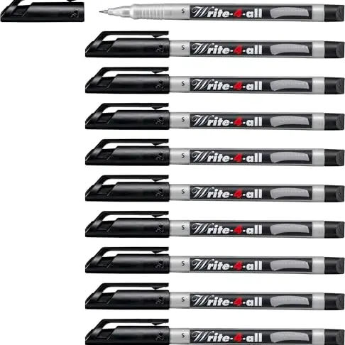 STABILO Permanent-Marker Write-4-all, superfein, 10er Pack, schwarz