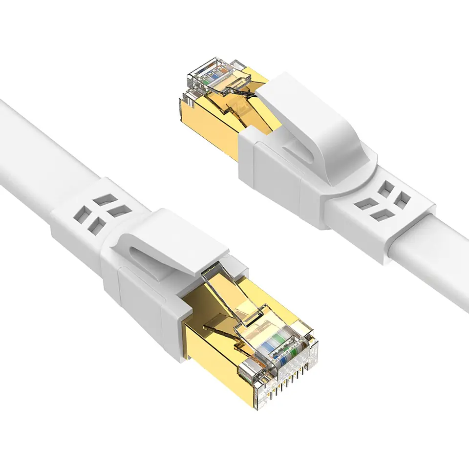Ercielook CAT8 LAN Kabel 5m, flach, 40 Gbit/s, mit Metall RJ45 Stecker