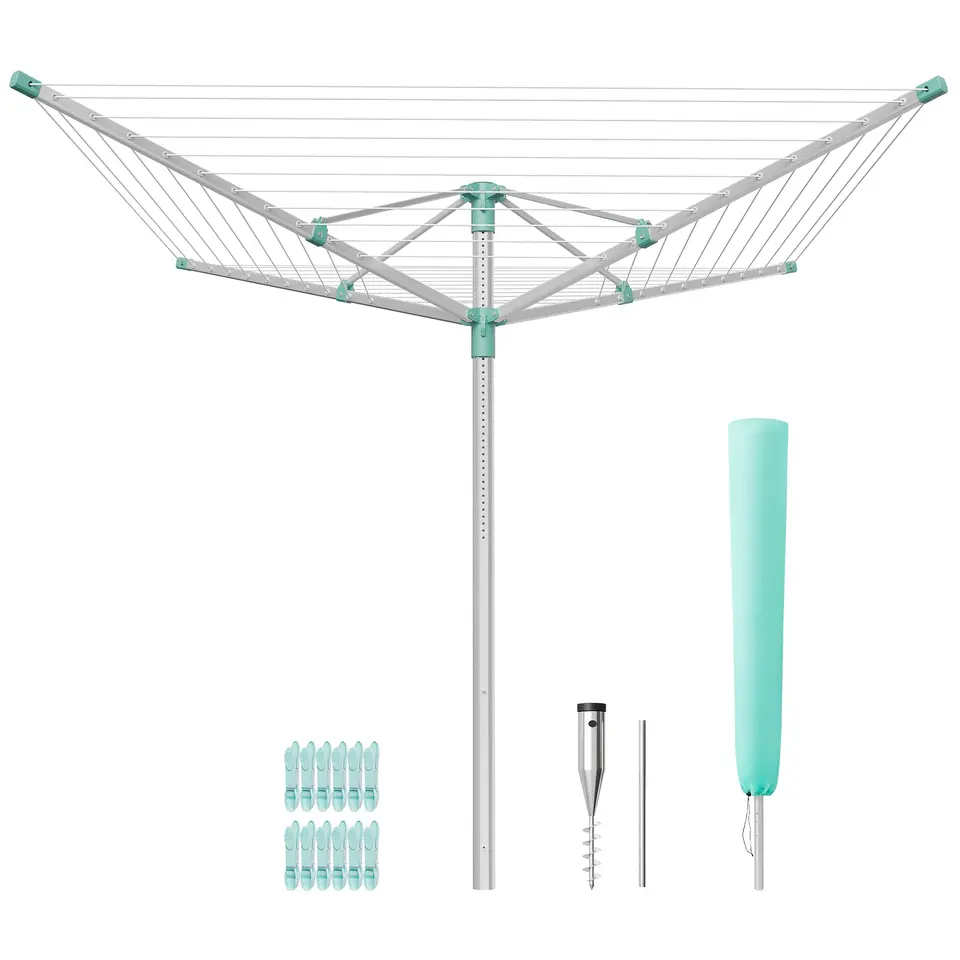 SONGMICS Wäschespinne, höhenverstellbar, Aluminium, 50 m