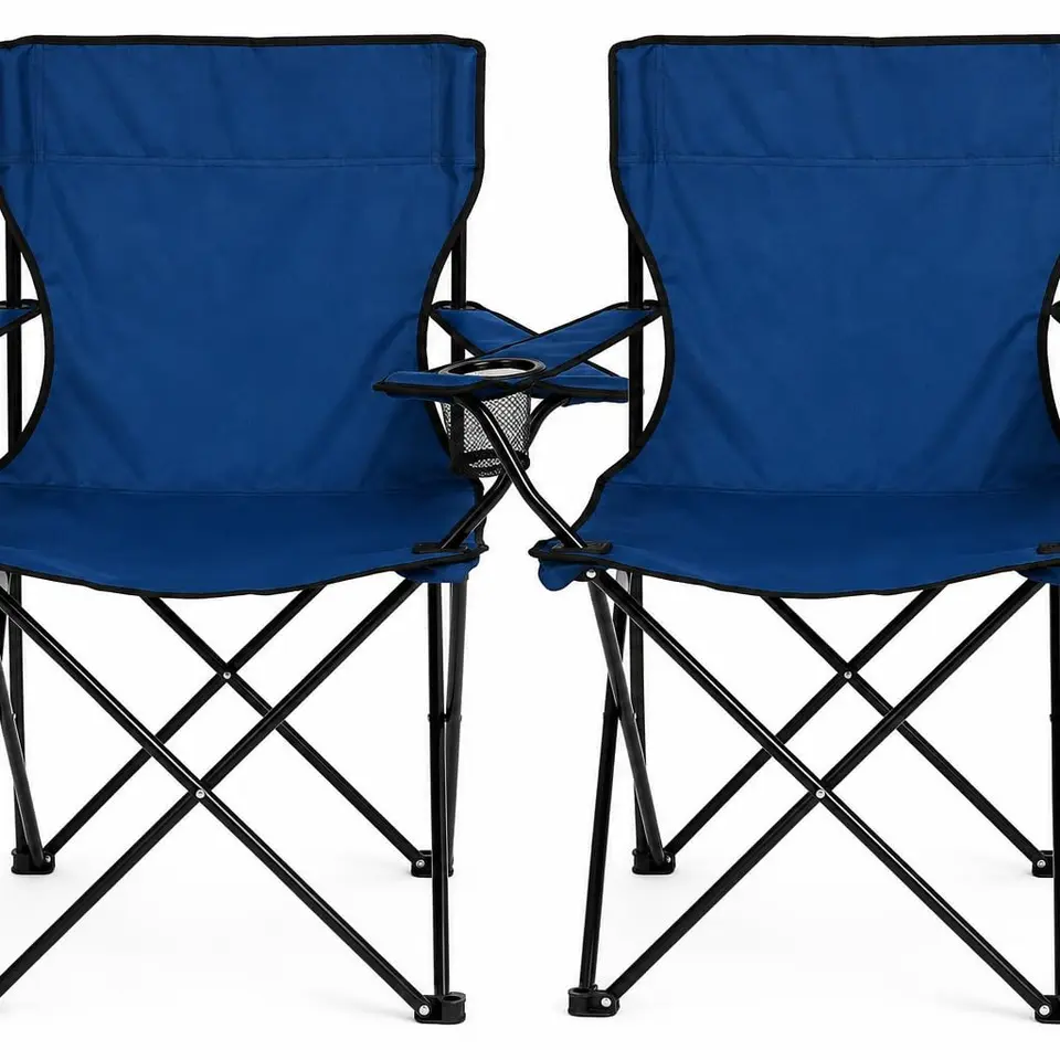 Nexos 2er Set Angelstuhl Campingstuhl Klappstuhl Faltstuhl Getränkehalter