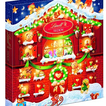 Lindt Teddy Adventskalender | 128g | 24 Türchen Schokolade für Weihnachten | Süßes Geschenk für Kinder & Familie