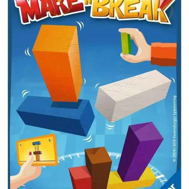 Ravensburger 23444 - Make 'n' Break Mitbringspiel für 2-4 Spieler, ab 8 Jahren, kompaktes Reisespiel