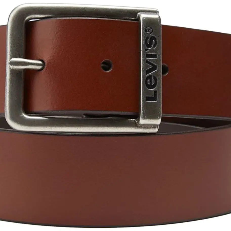 Levi's Herren Gürtel aus Leder mit Logo, Braun, 95 cm