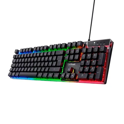 Trust Gaming GXT 835 Azor Beleuchtete Gaming Tastatur mit QWERTZ Layout und Multimedia-Tasten