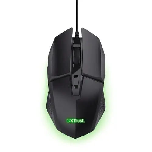 GXTrust 1109 Vylax Gaming Maus - 6 programmierbare Tasten, LED-Beleuchtung, 200-6400 DPI, USB, Schwarz