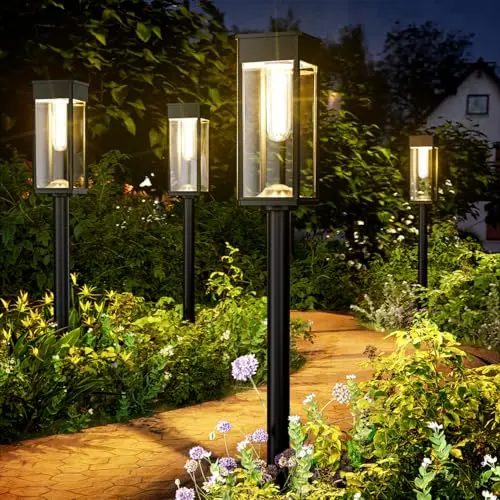 Solarleuchten für den Garten - 6 Stück, wasserdicht, extrem hell, warmes Weiß
