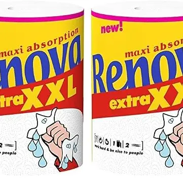 Renova MAX ABSORPTION XXL Küchenpapier 1 Rolle, Weiß, Groß (2er Pack)