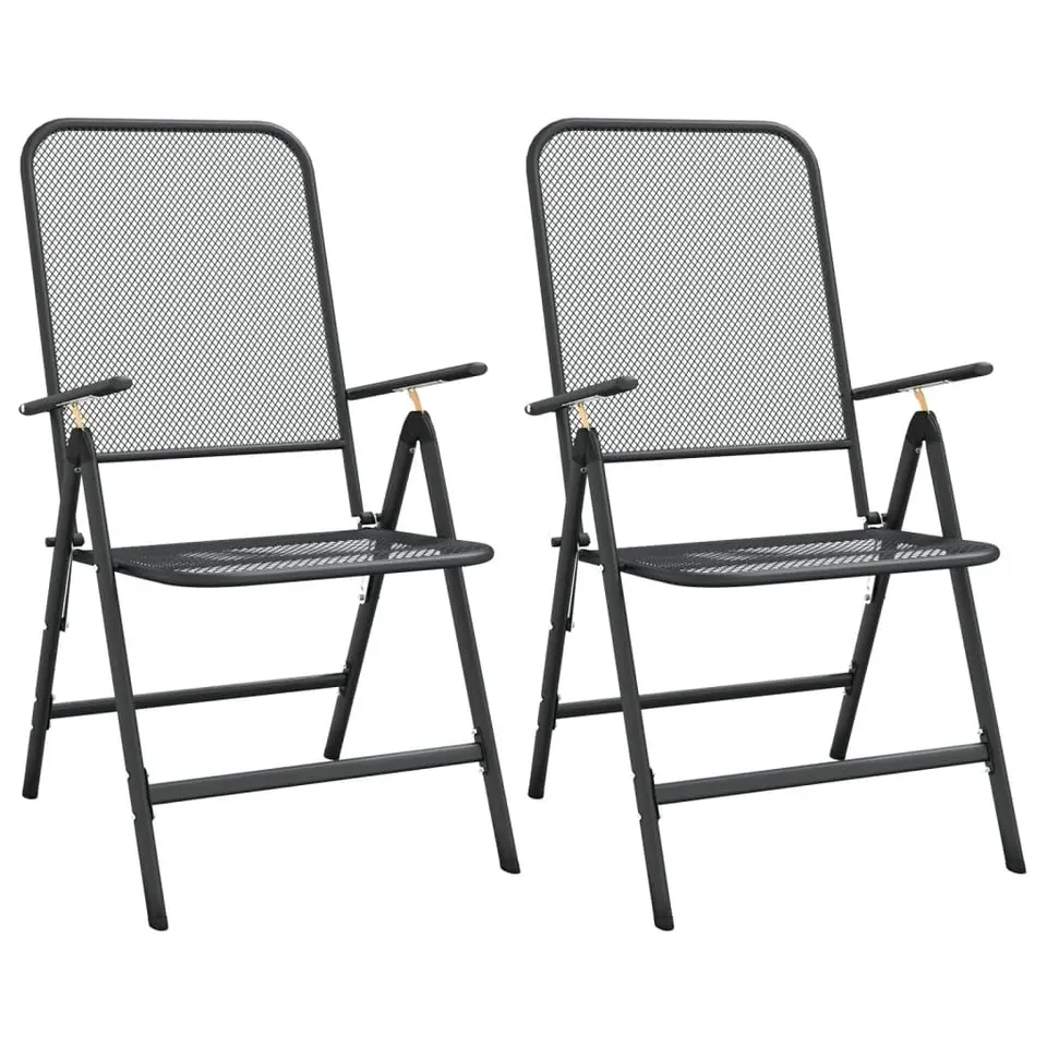 vidaXL 2X Klappbare Gartenstühle - Camping, Balkon & Terrasse, anthrazit