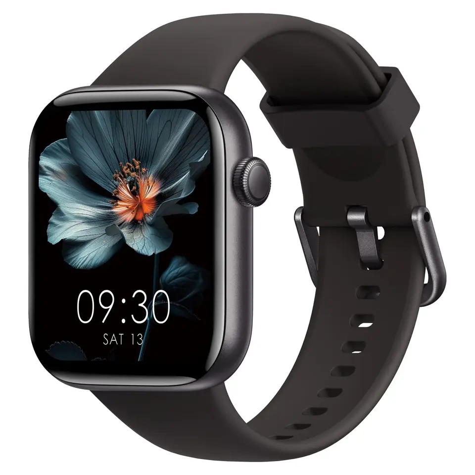 AcclaFit Smartwatch Damen & Herren, 1,85" HD Touch Fitnessuhr mit Telefonfunktion, 140+Sportmodi, Pulsmesser, Schlafmonitor, Schrittzähler, IP68, Schwarz