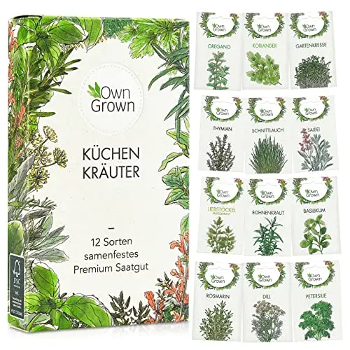 OwnGrown Kräuter Samen Set - 12 Sorten für Garten und Küche