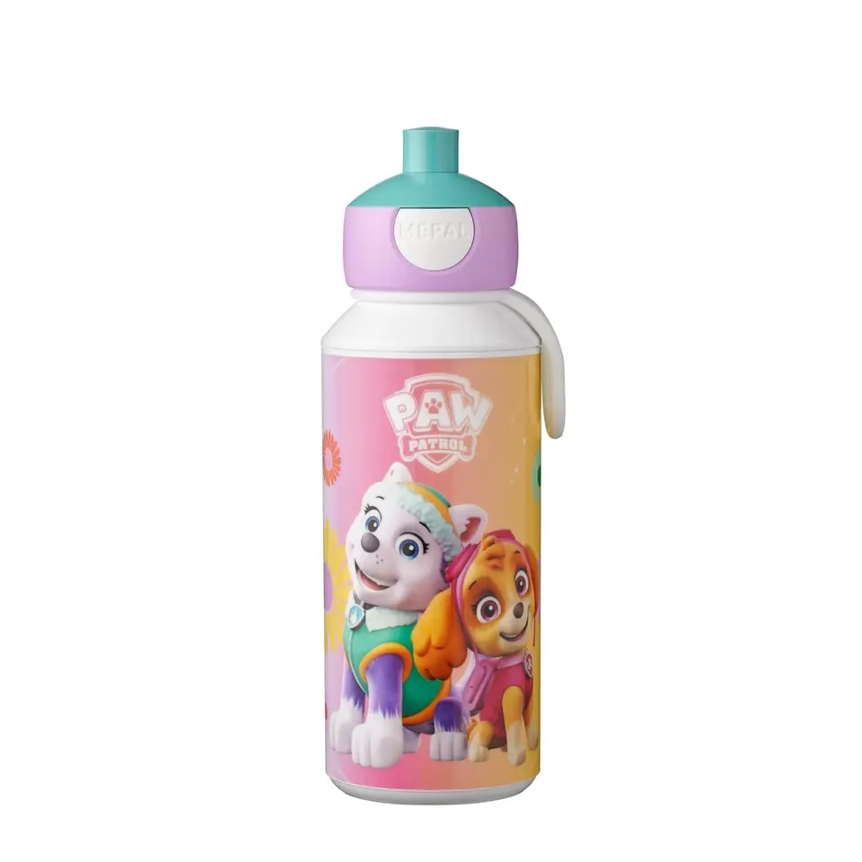 Mepal Trinkflasche Pop-up Campus 400 ml - Auslaufsicher, BPA-frei, spülmaschinenfest - Paw Patrol Mädchen