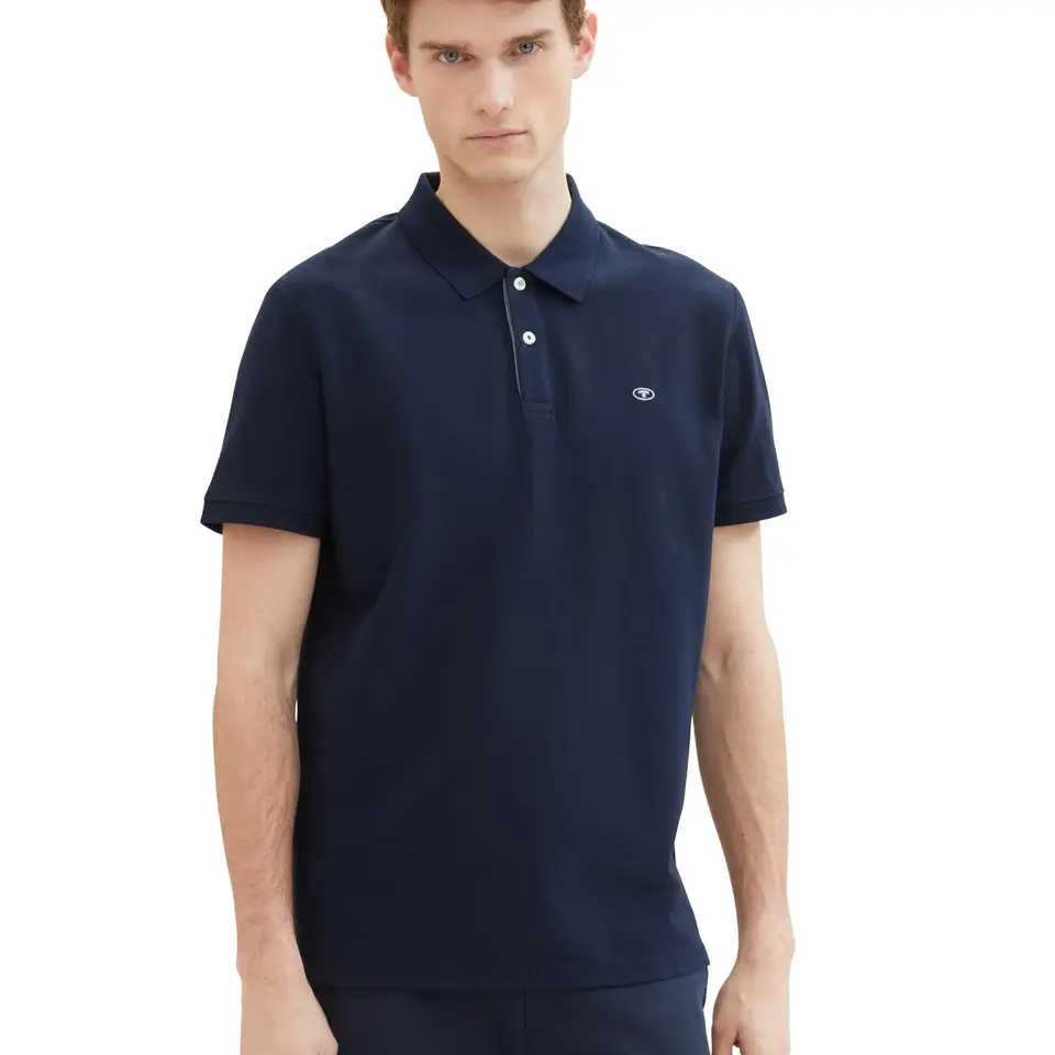 TOM TAILOR Herren Basic Piqué Poloshirt, Sky Captain Blue, L
