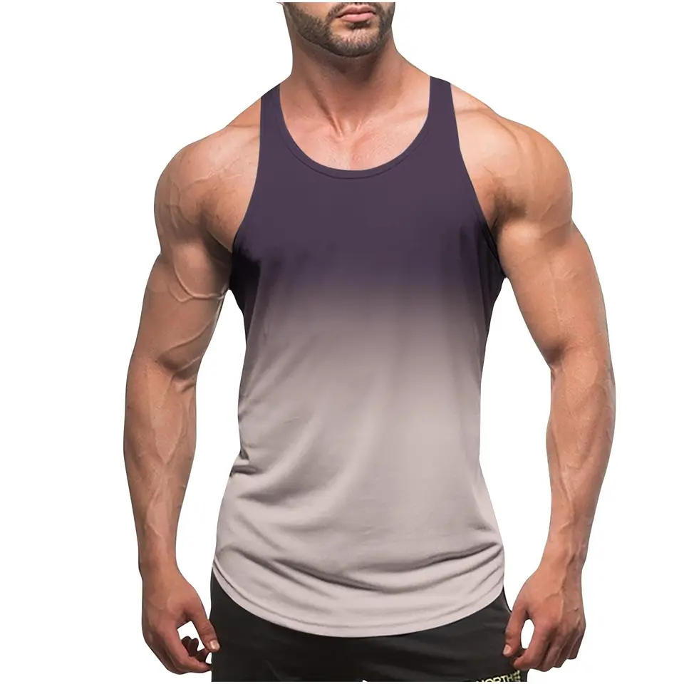 KOG Tank Top Herren Sportswear Sommer Muskelshirt ärmellos Baumwolle Khaki L