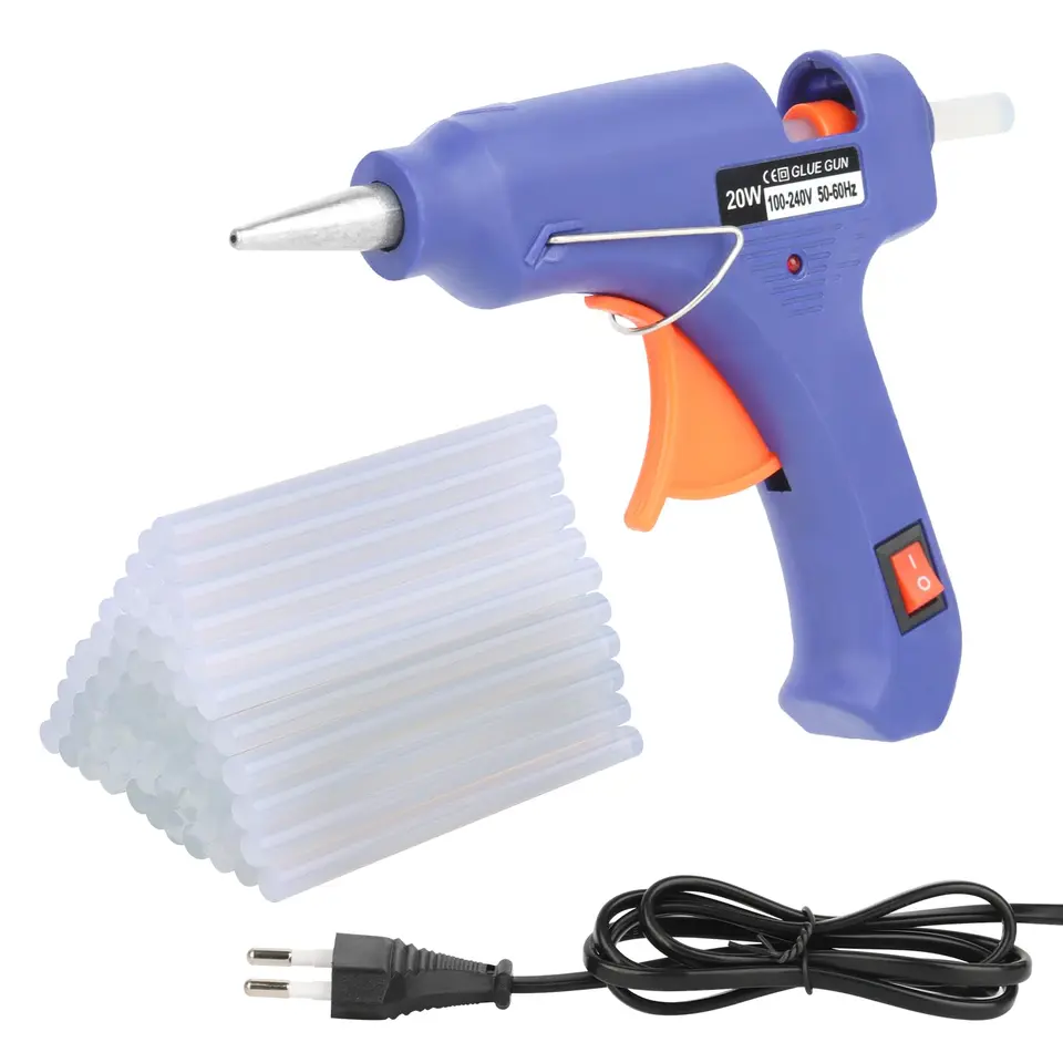 Heißklebepistole 20W mit 60 Klebesticks, handlich, für DIY, Handwerk & Reparaturen