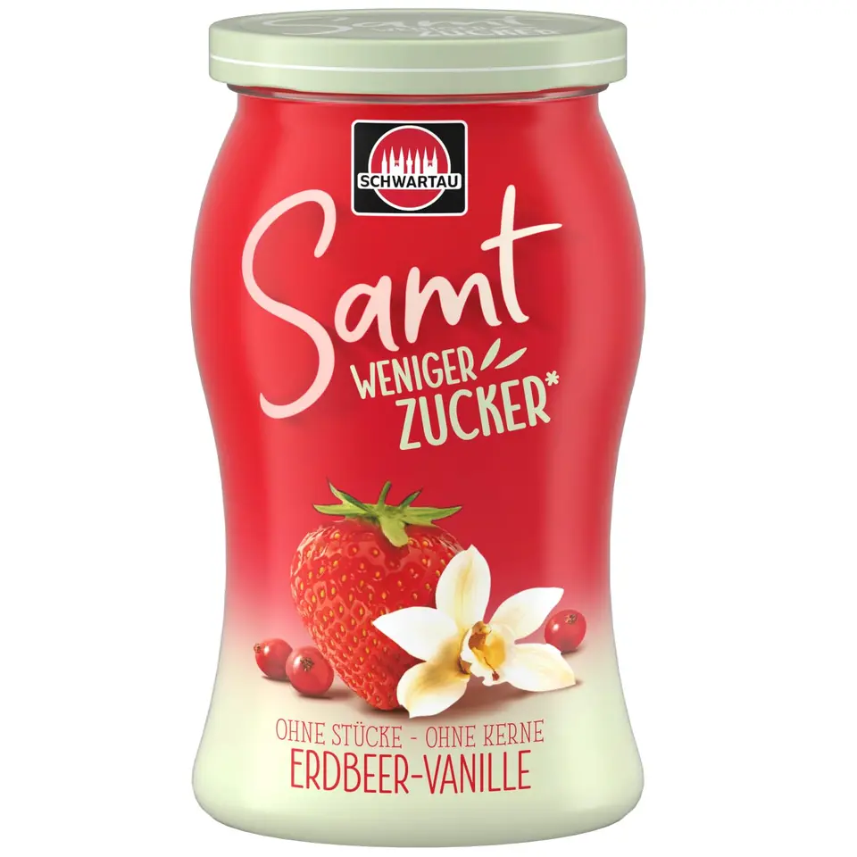 Schwartau Samt Weniger Zucker Erdbeer-Vanille 255 g