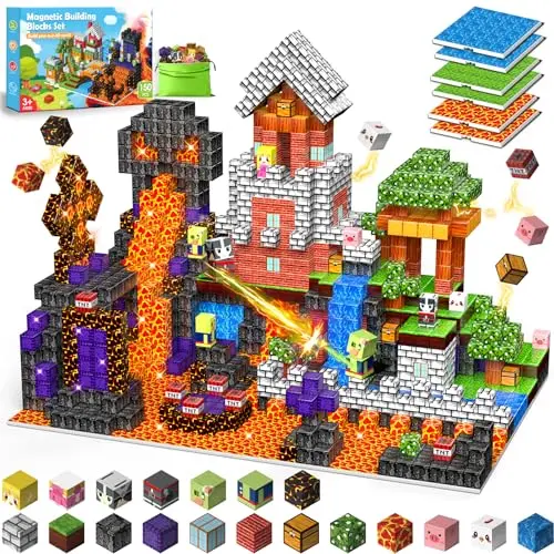 Wootoyz Magnetische Bausteine 150 Stück – Kreatives Spielzeug für Kinder ab 3 Jahren