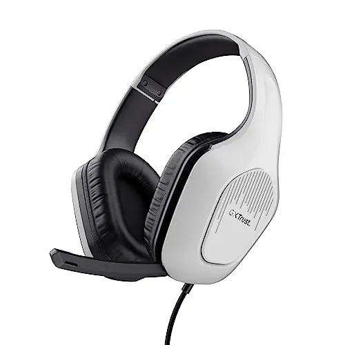Trust Gaming GXT 415W Zirox Leichtes Gaming Headset - Over-Ear Kopfhörer mit 3,5-mm-Anschluss, Weiß