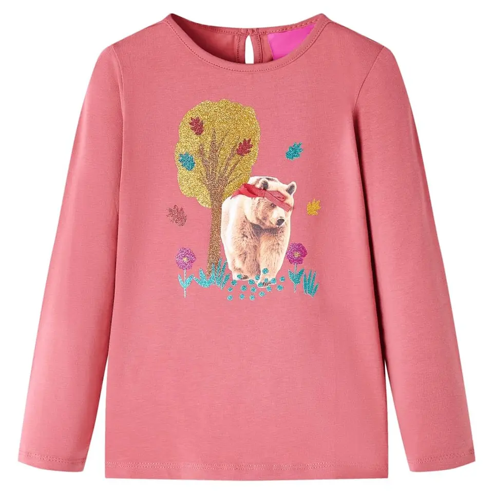 Kinder Langarmshirt Bären Druck, Altrosa, 116