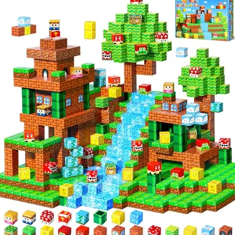 LUVTOY Magnetische Bausteine für Kinder - Spaßiges Magnetspielzeug für Jungen und Mädchen ab 3 Jahren
