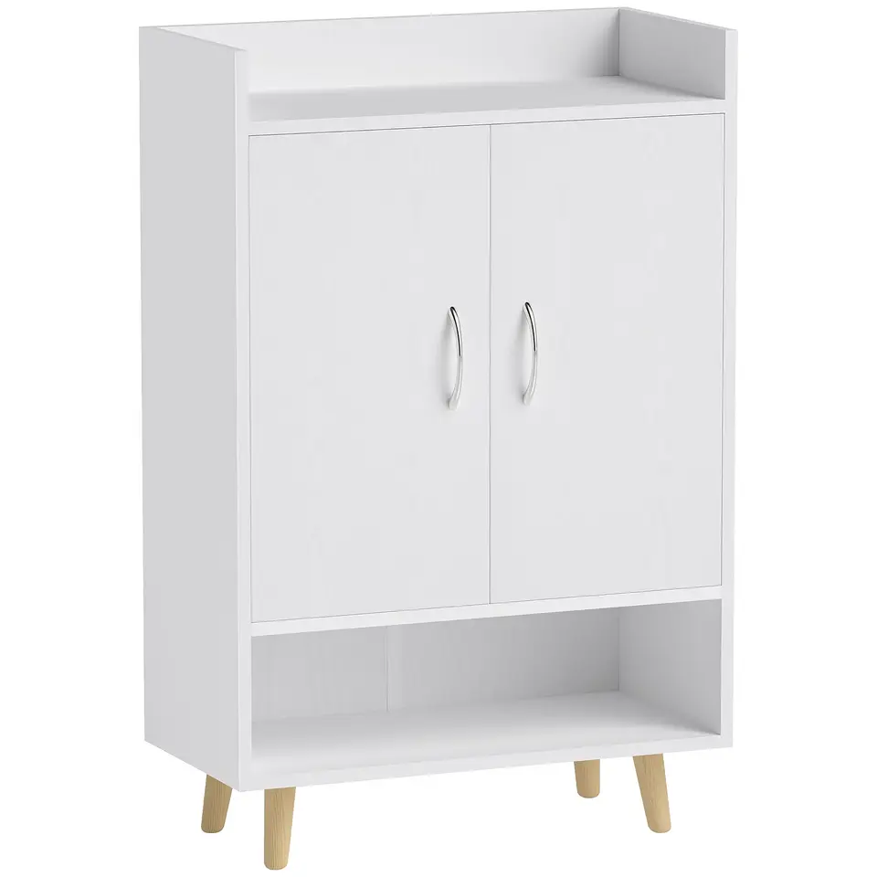 HOMCOM Schuhschrank mit 4 Fächern, 60x30x92 cm, Weiß