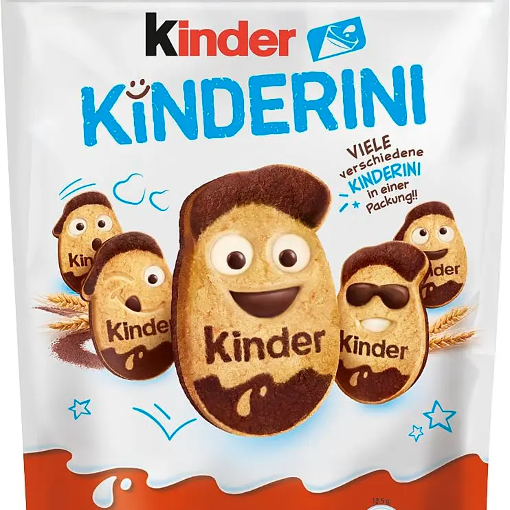 Kinder Kinderini 250g Milchkakao-Mürbekekse mit Gesichtern