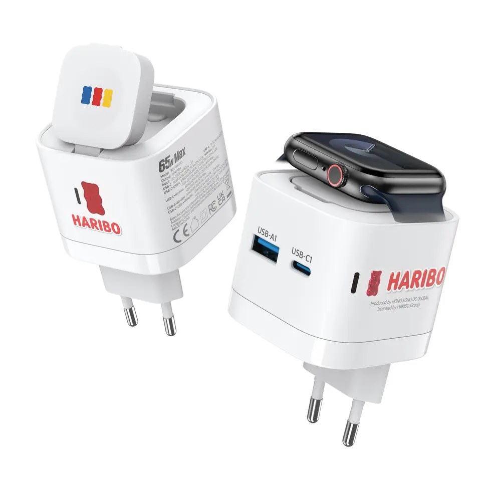 HARIBO 65W USB-C Ladegerät mit Apple Watch Wireless Charger
