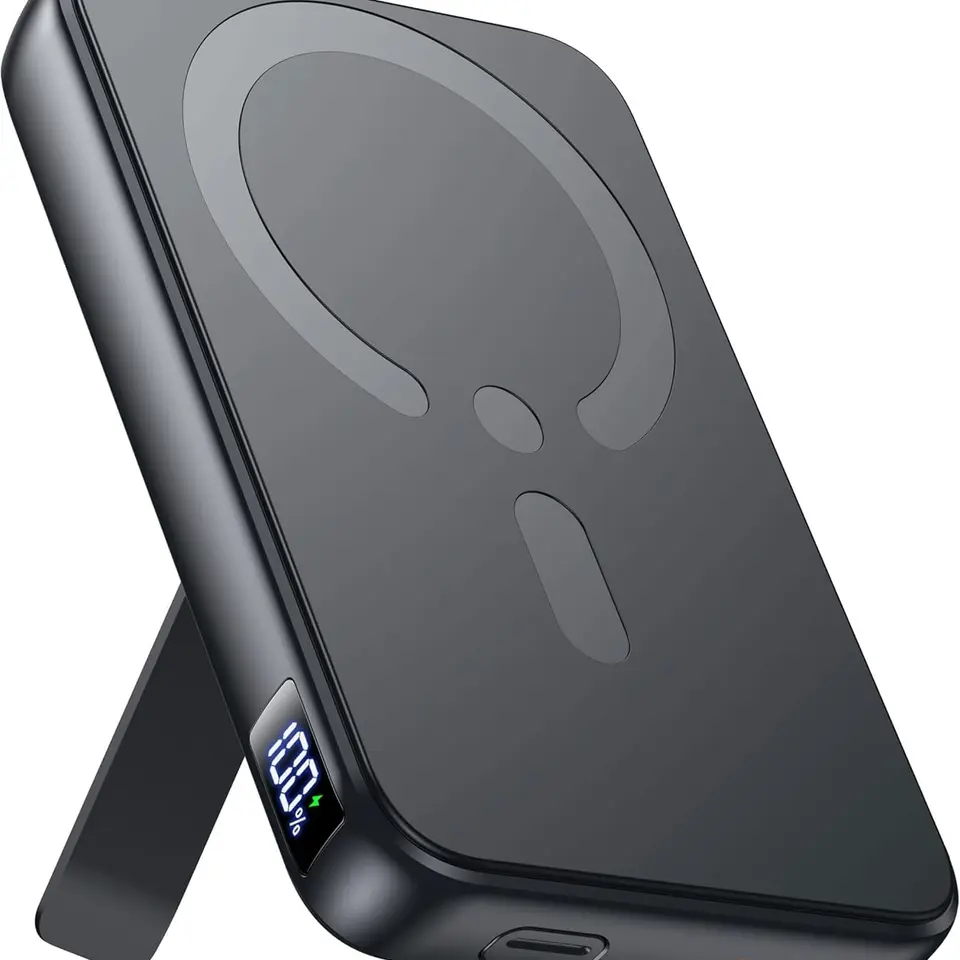 Powerbank für MagSafe, 12000mAh magnetische Power Bank, kabelloses Ladegerät mit PD 22,5W, USB-A, Typ-C-Eingang & -Ausgang, LED-Anzeige für iPhone 12-17