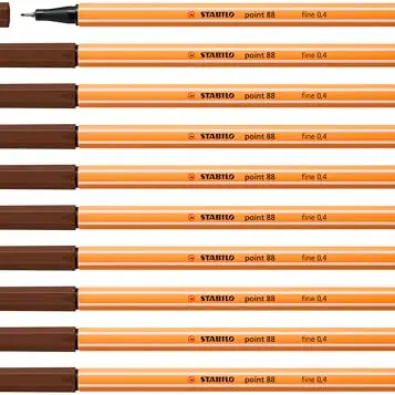 STABILO Fineliner point 88 - 10er Pack - Braun