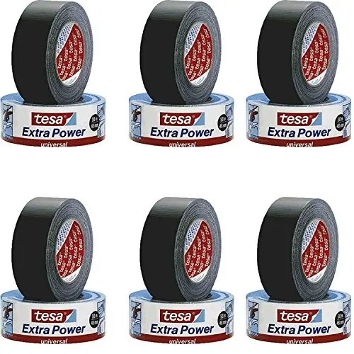 Tesa Extra Power Universal Reparaturband - Schwarz, Weiß oder Silber (6, Schwarz)