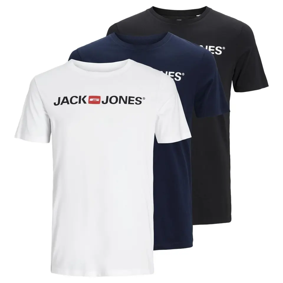 JACK & JONES JJECORP Logo-Tee SS Crew Neck 3er-Pack