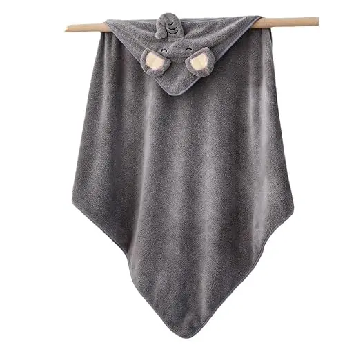 DBTW 80x80cm Baby Badetuch Set, Weiches Kapuzenhandtuch mit Fliege Haarband, Ultraweiches Handtuch für Jungen und Mädchen